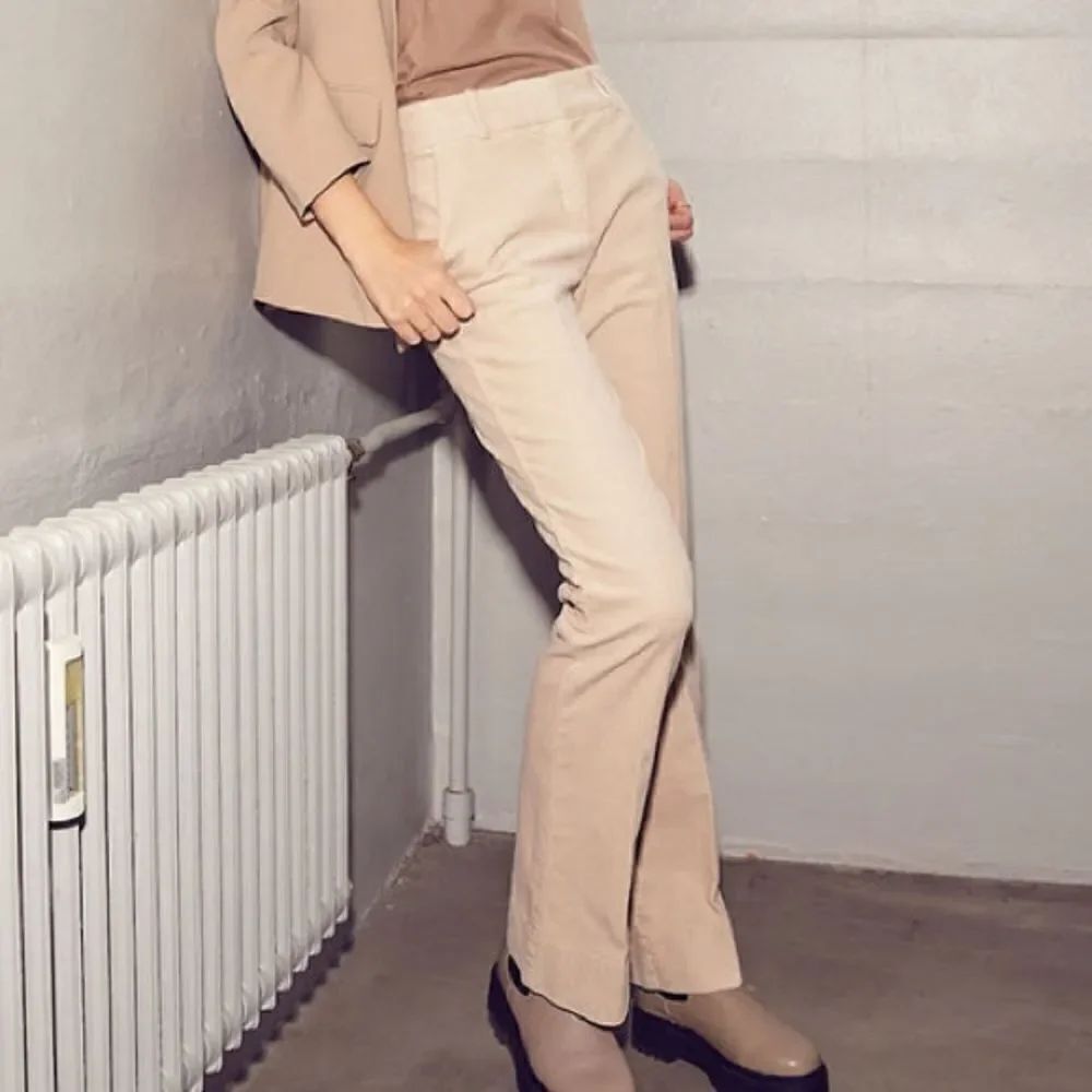 Piazza Sempione Low Rise Corduroy Straight Leg Trouser Pants